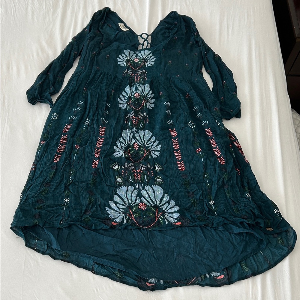 O'Neill Teal Floral Long Sleeve Dress